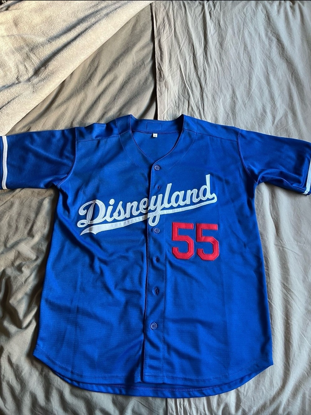 Disneyland Blue Baseball Jersey with Red 55